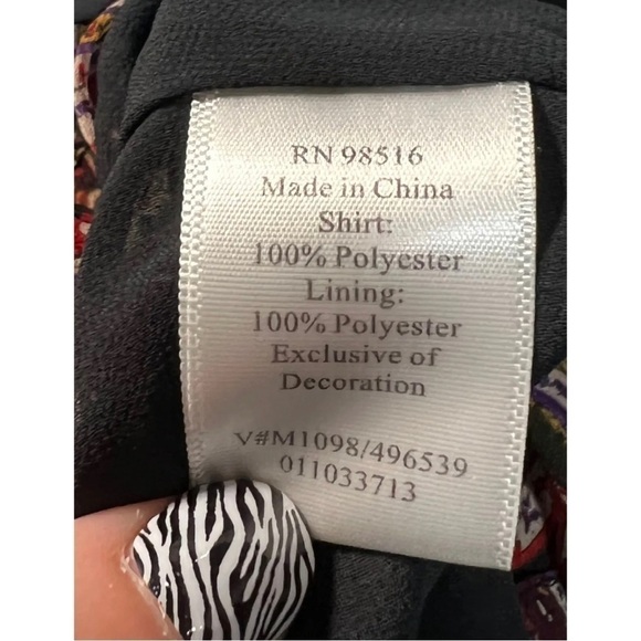 Coldwater Creek Womens Sz S 6-8 Paisley Print Chiffon Button Up Front Blouse Top - Picture 7 of 7